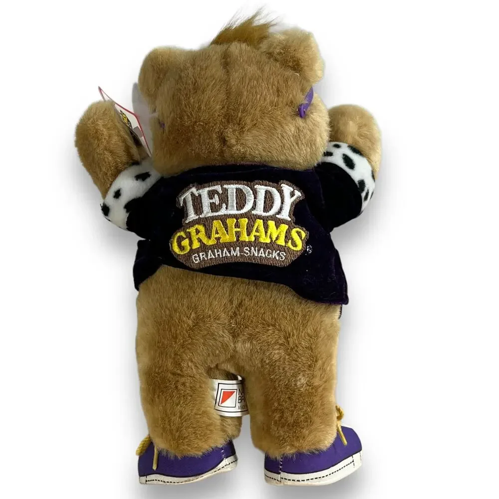 Nabisco Teddy Grahams Rock N Roll Bear Plush Applause Vintage 1990s NWT